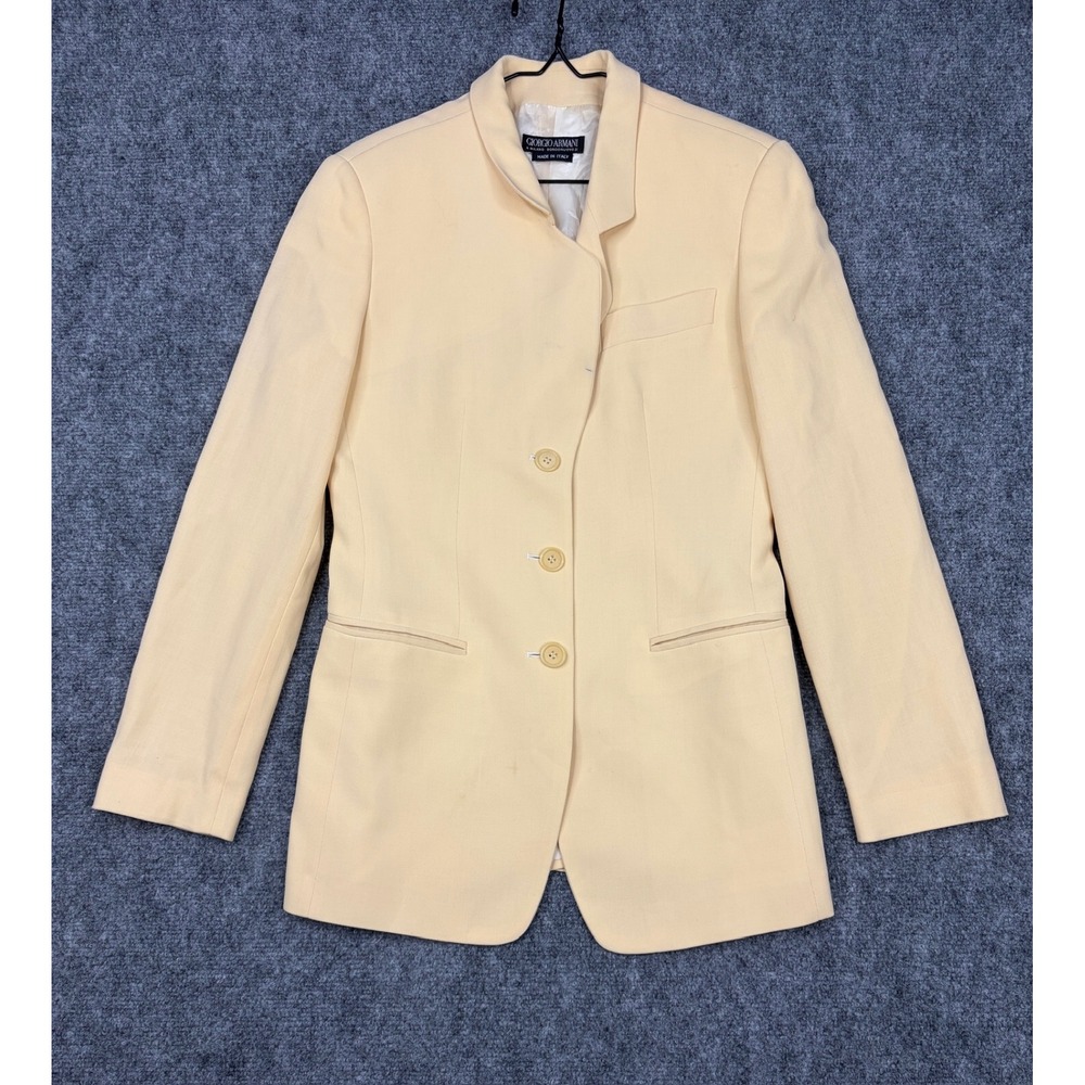 Giorgio Armani A Milano Borgonuovo 21Yellow High Neck Blazer Made in Italy-flaws